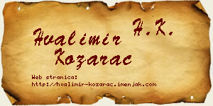 Hvalimir Kozarac vizit kartica